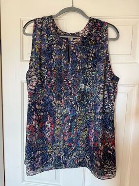 CAbi Multicolor Abstract Printed Tank Top